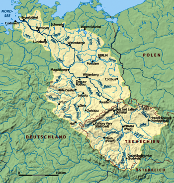 Findest du auf dieser Karte den Fluss Elbe?