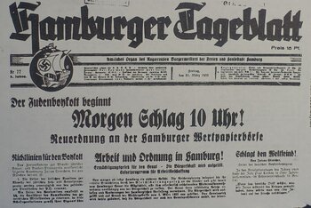 Hamburger Tageblatt vom 31. März 1933 zum Judenboykott