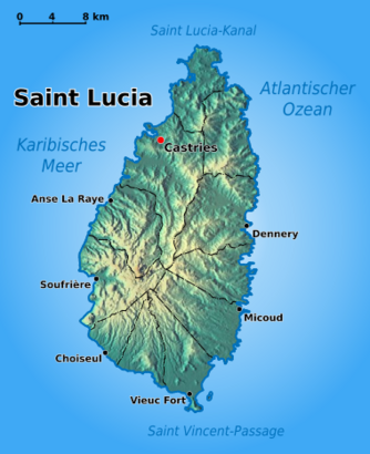 Karte St. Lucia St. Lucia Karte