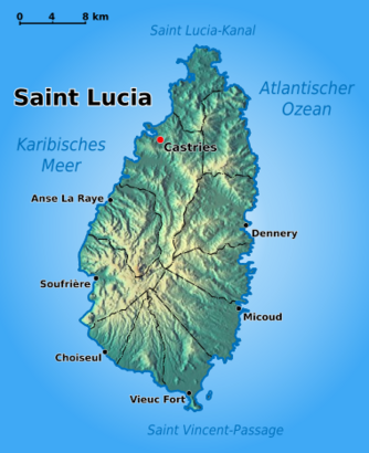 St. Lucia Karte