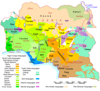 Karte der indigenen Sprachen in Kamerun