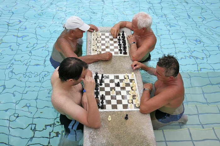 Schach im Budapester Thermalbad