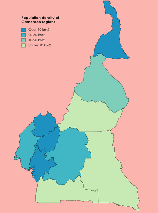 Bevölkerungsdichte von Kamerun