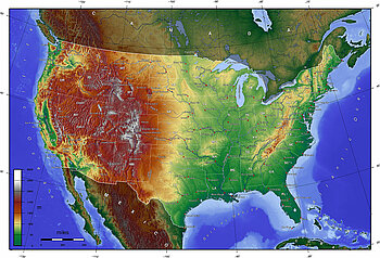 Topographische Karte der USA