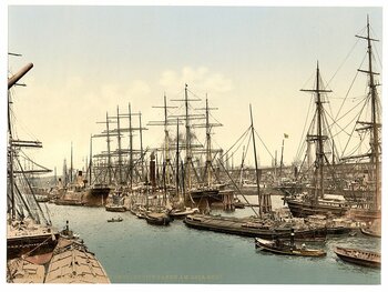 Segelschiffhafen am Asia-Quai um 1895
