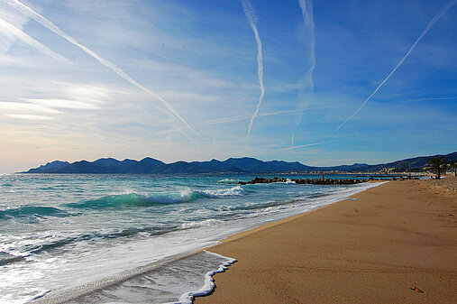 Strand in Cannes, Frankreich