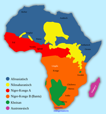 Karte der Sprachen in Afrika