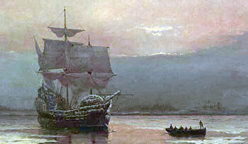 Gemälde der Mayflower von William Halsall