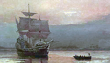 Gemälde der Mayflower von William Halsall