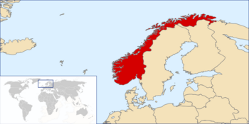 Lage von Norwegen in Europa