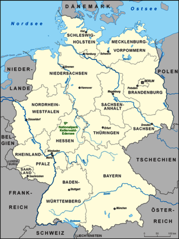 Karte, Lage Nationalpark Kellerwald-Edersee