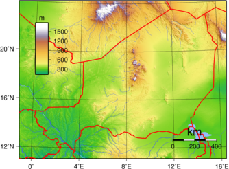 Topografische Karte von Niger