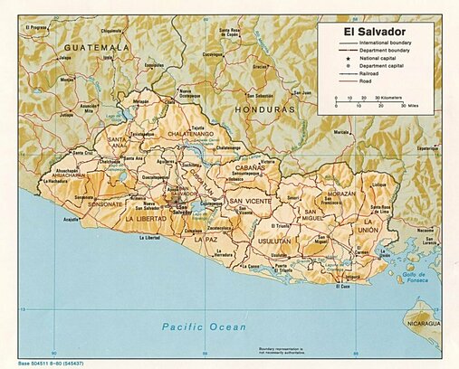 Relief-Karte von El Salvador