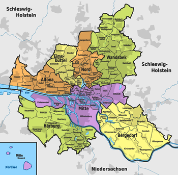Hamburg Karte Bezirke