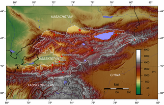 Topografische Karte Kirgistan