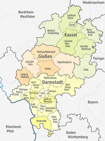 Verwaltungsbezirke in Hessen