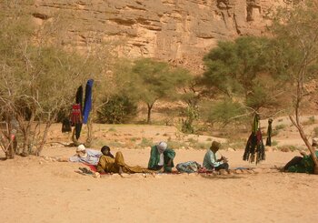 Tuareg in der Wüste von Algerien