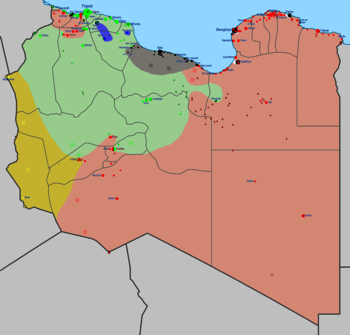 Karte Libyen zum Bürgerkrieg 2014