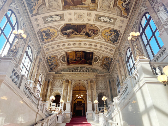 Burgtheater innen, Feststiege oder Kaiserstiege Kaiserstiege im Burgtheater Wien