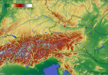 Topografische Karte von Österreich