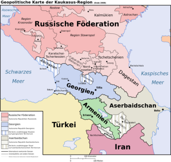 Karte Kaukasus mit Armenien