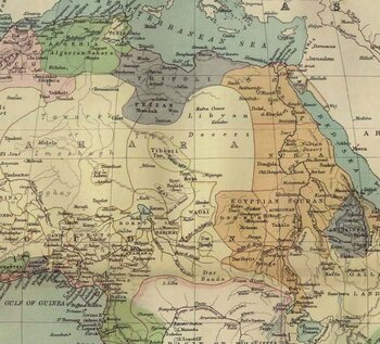 Historische Karte von Nordafrika um 1885