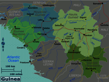 Vier Regionen von Guinea