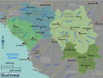 Vier Regionen von Guinea