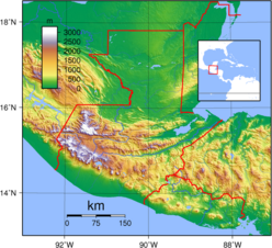 Topografische Karte von Guatemala