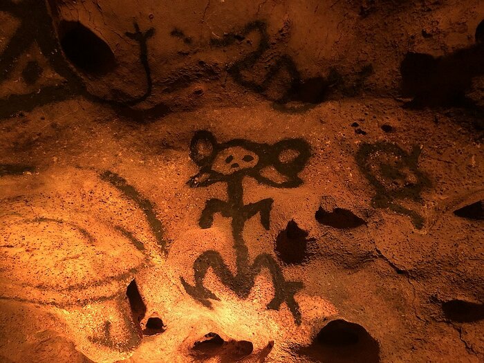 Zeichnung der Taíno in der Cueva de las Maravillas