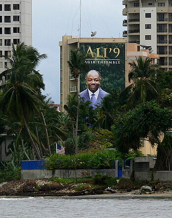 Gabun Präsident Wahlwerbung Ali Bongos zur Wahl 2009 in Libreville