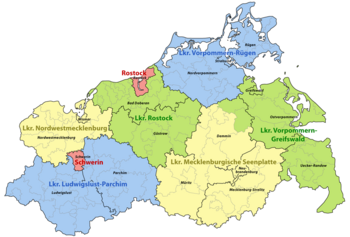 Karte Kreisgebietsreform 2011 Mecklenburg-Vorpommern