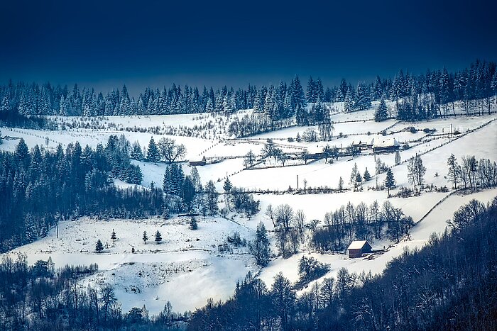 Winterlandschaft in Rumänien