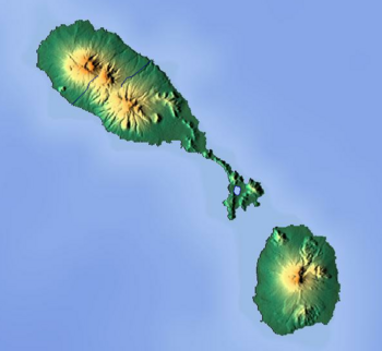 Topographische Karte St. Kitts und Nevis