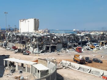 Hafen von Beirut nach der Explosion im August 2020