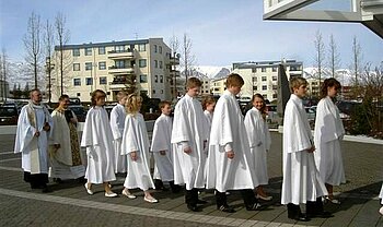 Konfirmation in der Glerárkirkja von Akureyri