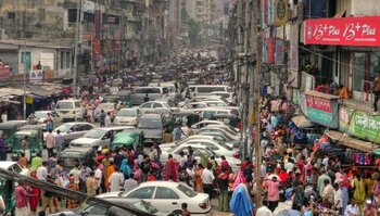 Leben auf der Straße in der Hauptstadt Bangladesch