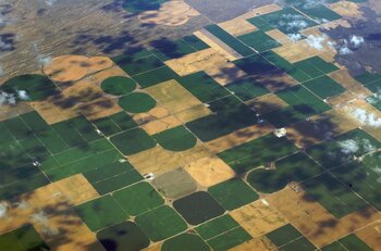 Bewässerte Felder in den USA