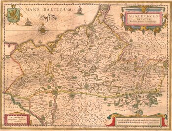 Historische Karte von Mecklenburg 1645