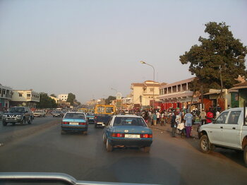 Straße in Bissau, Hauptstadt von Guinea-Bissau