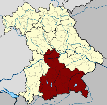 Karte Lage Regierungsbezirk Oberbayern