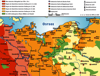 Karte Deutsche Ostsiedlung