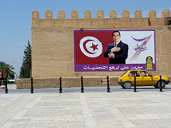 Plakat mit Ben Ali