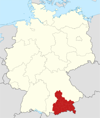 Karte Lage Regierungsbezirk Oberbayern