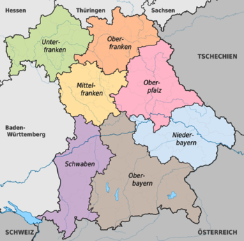 Bayerische Regierungsbezirke Karte
