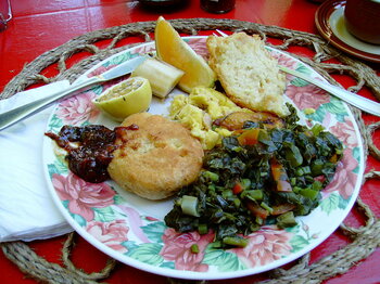Typisches Frühstück in Jamaika
