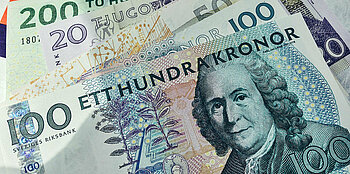 Geldscheine aus Schweden und Dänemark