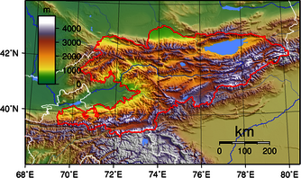 Topografie Kirgisistan
