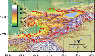 Topografie Kirgisistan