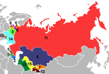 Die 15 Unionsrepubliken der Sowjetunion 